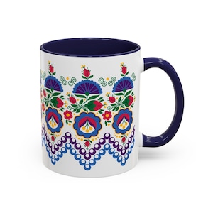 022FA Sioagàrdi Hungarian Folk Art Floral Ceramic Mug | Traditional Design with Colorful Accents