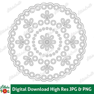 063A, 5.35 "x 5.3" Line Art ungarische Volkskunst Ösen-Handstickmuster