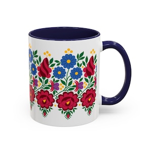 025GA Sioagàrdi Hungarian Folk Art Floral Ceramic Mug | Traditional Design with Colorful Accents