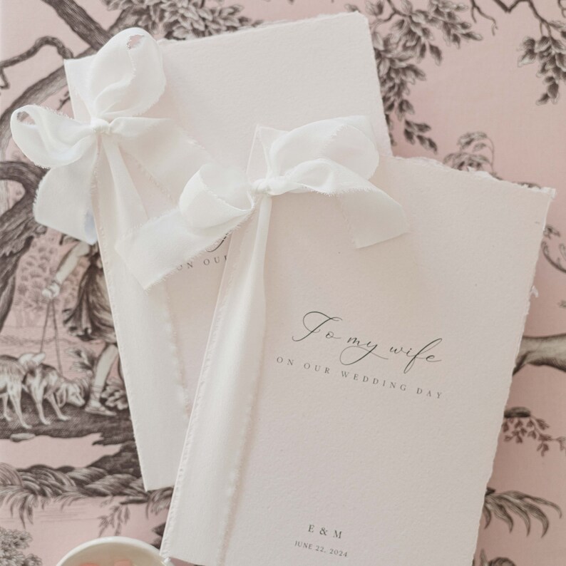 Two Ribbon Journal Ellie Love Letters to My Wife / Husband Vow Books – Set of 2, Silk ...