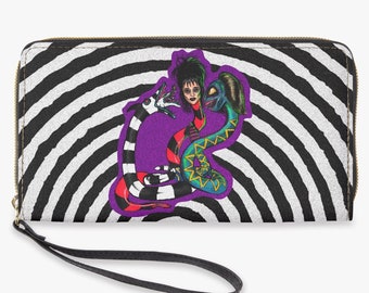 Beetlejuice Wallet – Tim Burton Inspired, Creepy Cute Horror Goth, Spooky Accessories - 90s grunge art