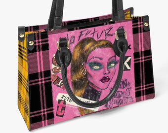 Pink Riot Punk Girly Leather Crossbody Bag – Grunge Collage