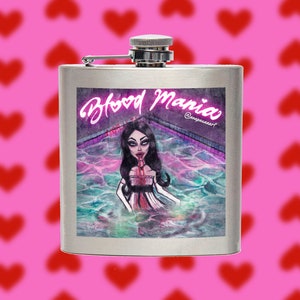Jennifer's Body 6oz Edelstahl-Flachmann – süßes Geschenk für Femme Fatale-Freundin – glamouröses Grunge-Wein-Geldbörsen-Zubehör – Megan Fox-Kunst