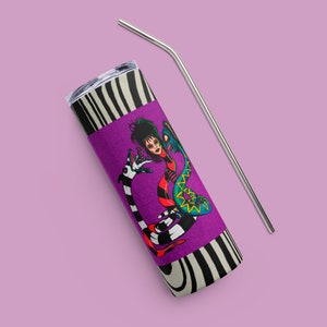 Beetlejuice Tumbler / Tim Burton Film / Lydia Deetz / Creepy Cute / Horror Goth Home / Halloween Aesthetic / Retro Movie Gift / spooky