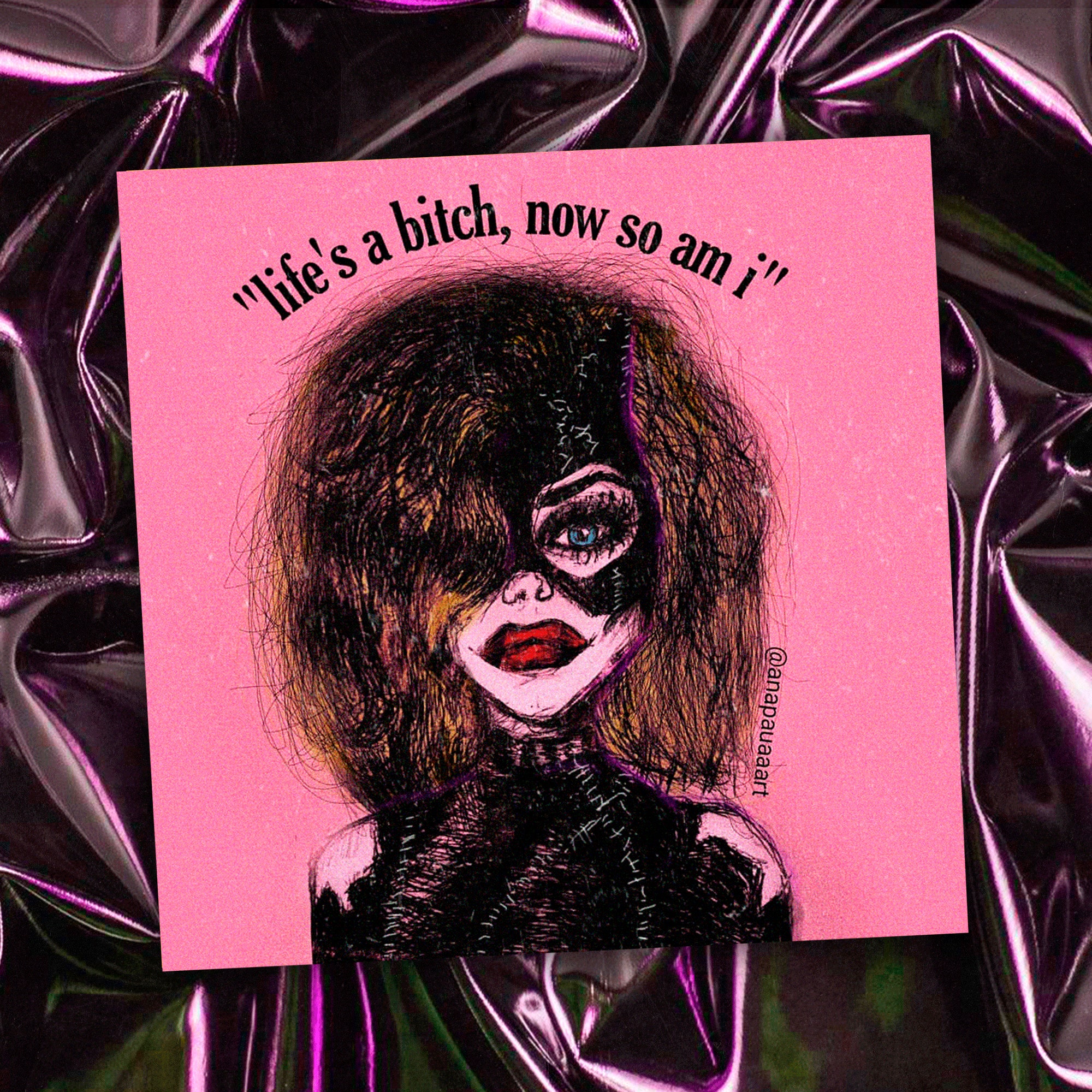 Catwoman Michelle Pfeiffer Batman Returns Canvas Art Print / pink grunge room / alternative creepy cute / 90s tim burton / soft pastel goth