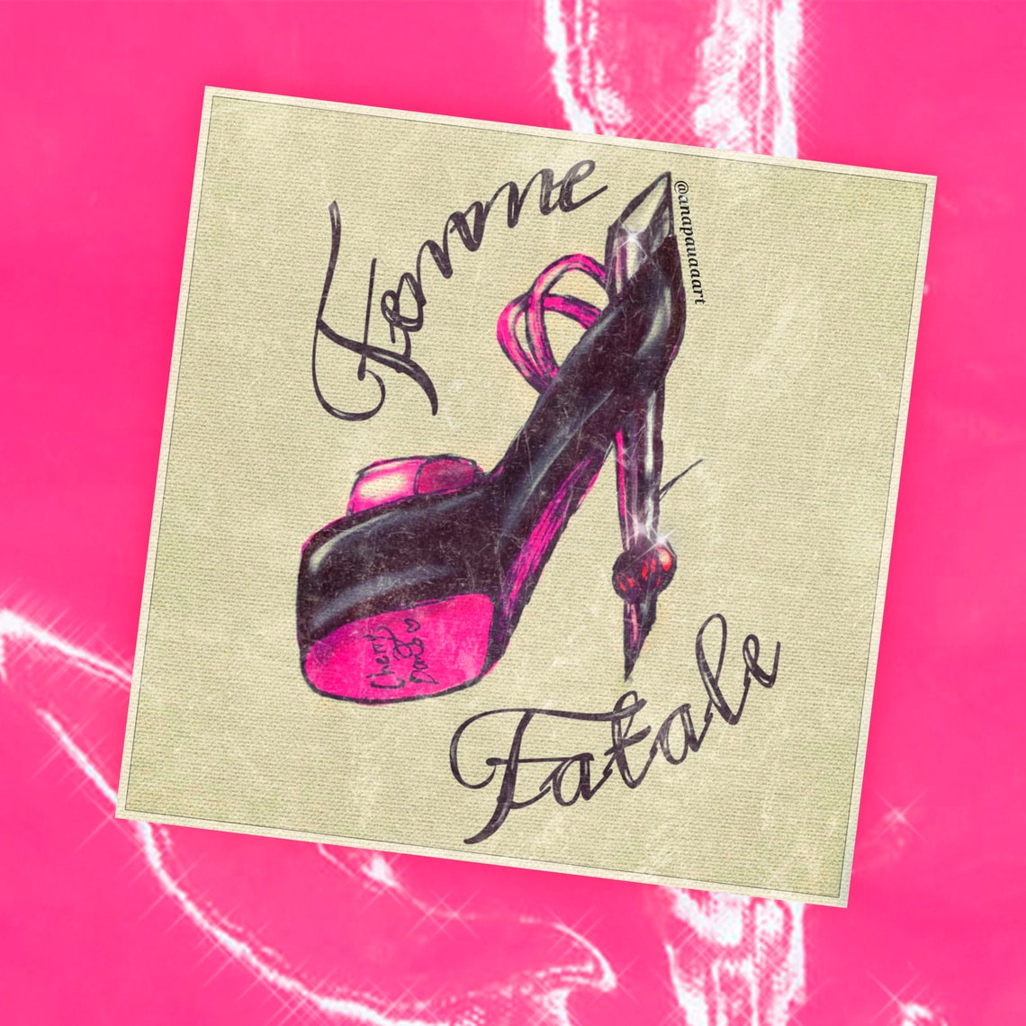 Femme Fatale Knife Shoes Art Print Wall Decor / Girly Room