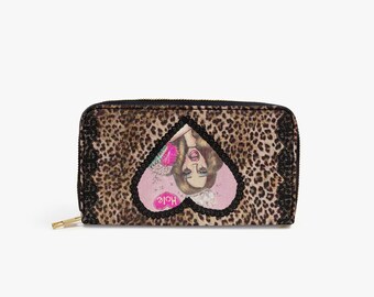 90s Grunge Art Fashion - Leopard Animal Print Purse