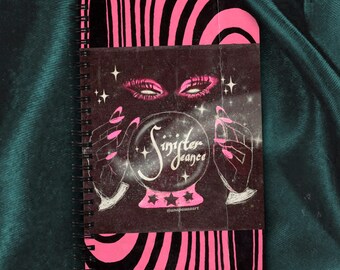 Witch Aesthetic Notebook - Witchy Sketchhbook - Cute Pastel Goth - Pink Tarot Journal - Grunge Stationary - Spooky Art - Pink Halloween Gift