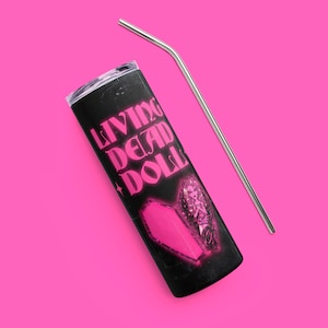 90s Grunge Aesthetic Tumbler with Straw - Pastel Goth Gift - Spooky Season Cup - Pink Halloween - Monster High - Goth Bimbo - Monster High
