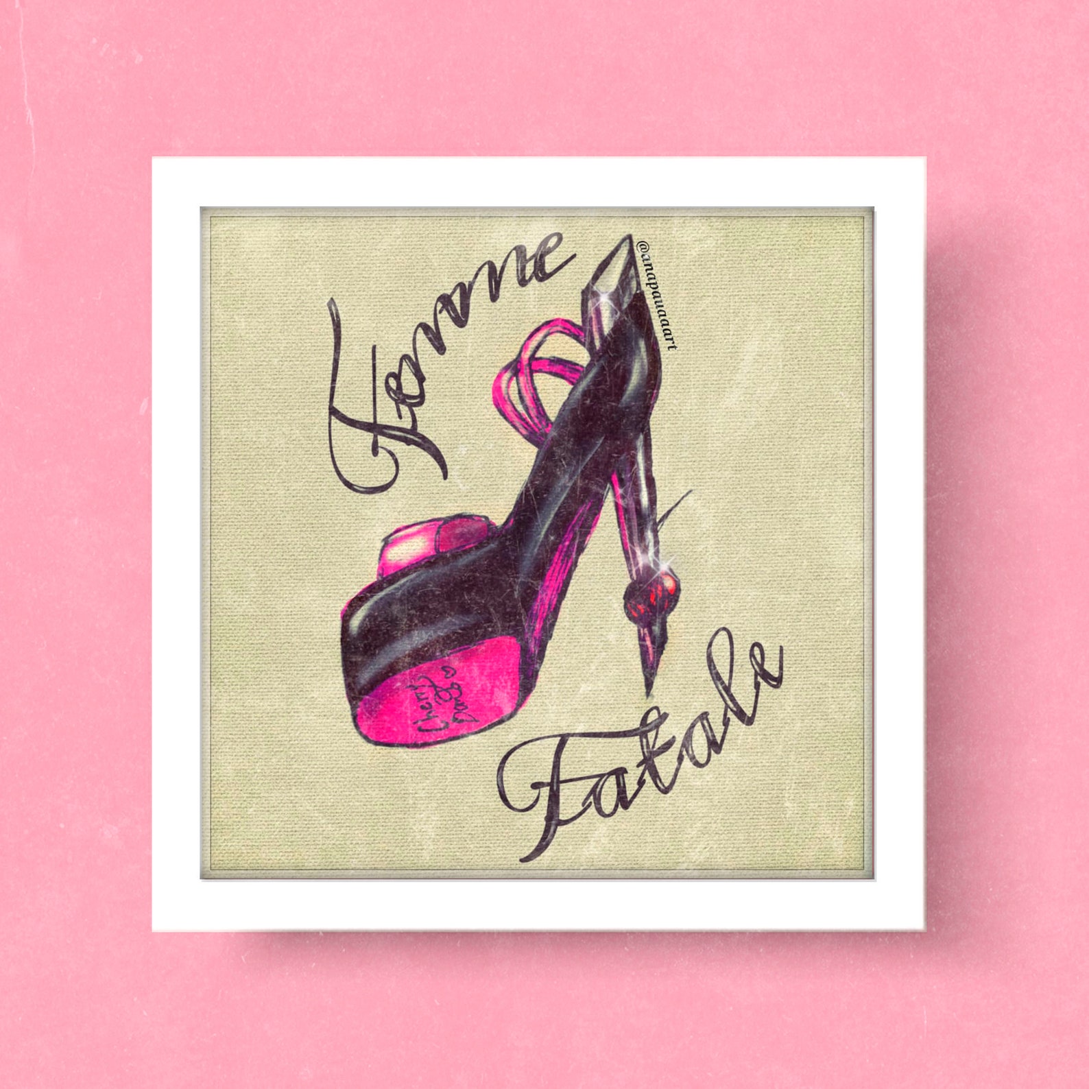 Femme Fatale Knife Shoes Art Print Wall Decor / Girly Room