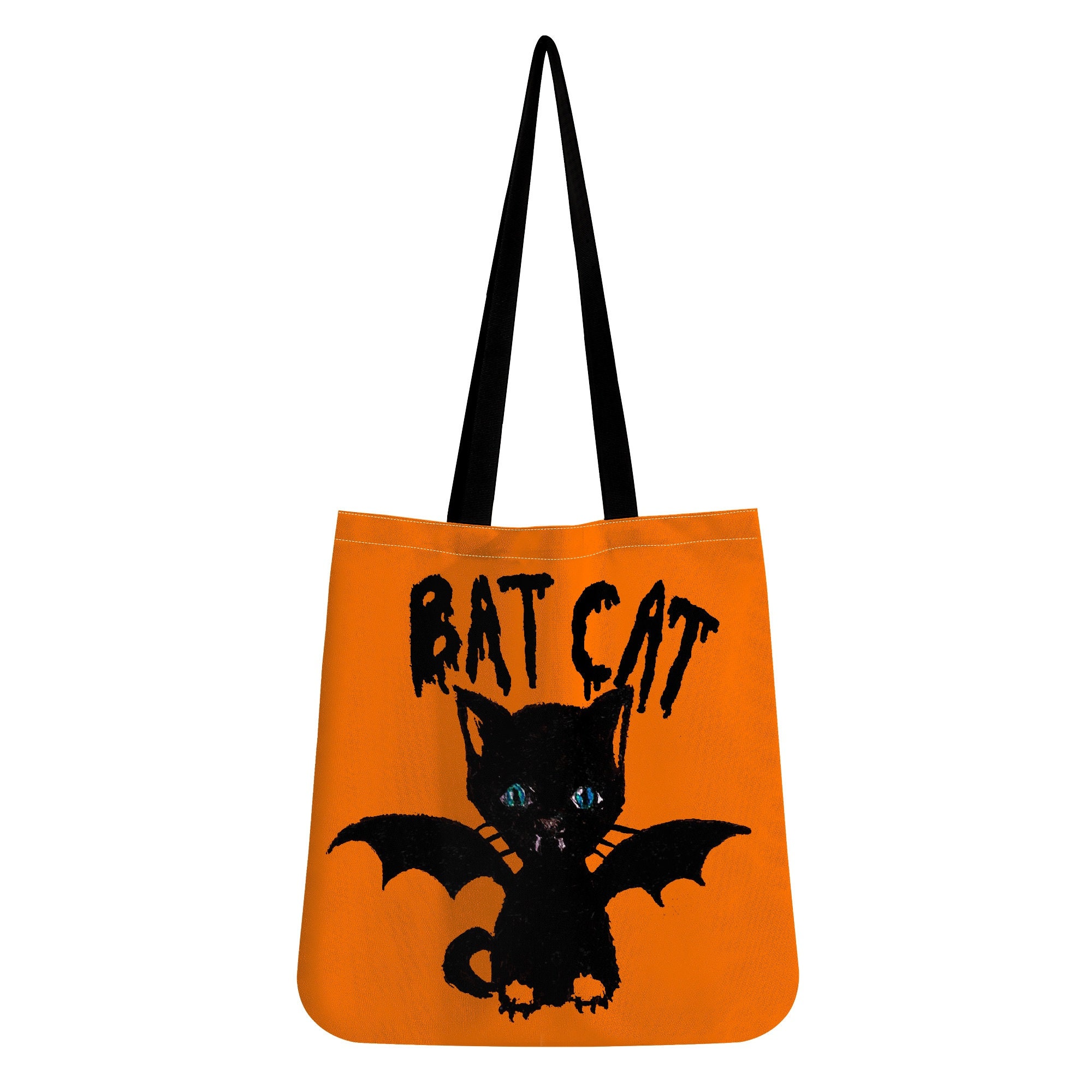 Sac Fourre-tout Imprimé Chat Chauve-souris – Cute & Creepy – Gothique Halloween