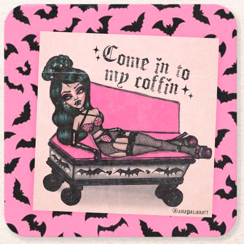 Pastel Goth Vampire Girl Coffin Art Print Home Decor / Creepy Etsy UK
