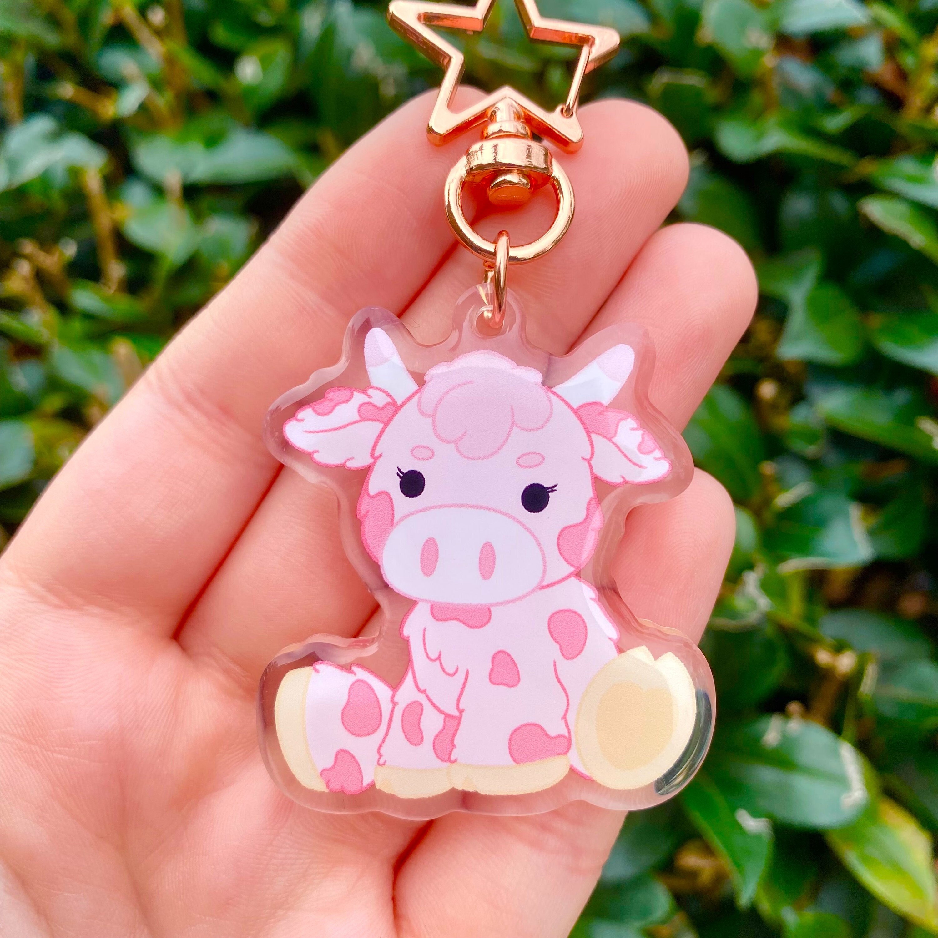 Cow Keychain ,Farm Gift, Car Accessories ,Cute Print Decor For Car Keys Cute  Keychain Cow Keychains