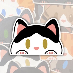 Mini Peeker Sticker – I’M ANGRY Kitty Waifu Chibi Decal – Kawaii Rear View Size
