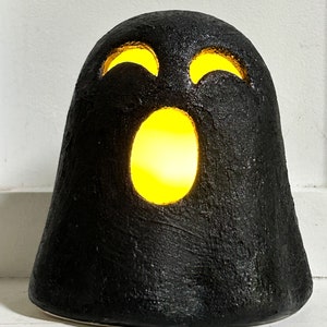 Light up black gothic Ghost Ghostie Halloween Statue