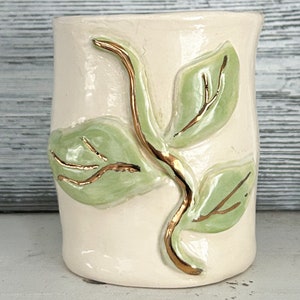 Vines gold Boho ceramic pottery  succulent air plant planter   READ DESCRIPTION
