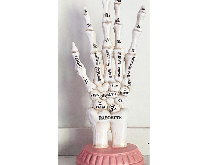 Rascette Palmistry Skeleton Hand Statue Pink - Etsy