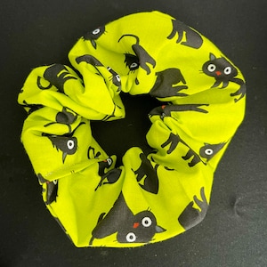 Black Cat Wide Elástico Scrunchie