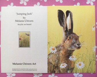 set of 4 blank art card of Hare