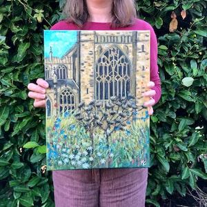 Original oil painting on canvas of Gloucester Cathedral