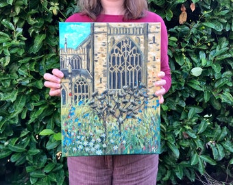 Original oil painting on canvas of Gloucester Cathedral