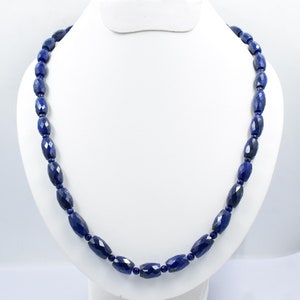 Natural Lapis Lazuli Necklace Faceted Blue Lapis Lazuli Necklace Handmade Blue Lapis Lazuli Necklace Choker Style Lapis Necklace