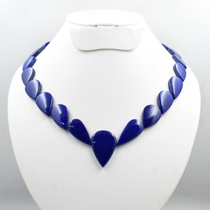 Natural Lapis Lazuli Necklace , Royal Blue and Golden lapis lazuli Necklaces , Layout Necklace , Beaded Lapis Lazuli Necklace