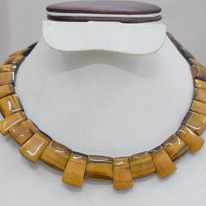 Tiger Eye Necklace  loose Fancy  Gemstone Necklace Gemstone Collar Necklace  , Mother&#39;s  Gift, ,Birthday Gif 11.00 Inches,,405.Ct