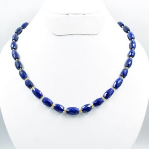 Natural lapis lazuli Necklace Blue lapis lazuli beads Royal blue lapis lazuli Necklace choker style Faceted lapis Lazuli Layout Necklace