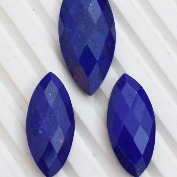 Lapis Lazuli Marquise shape Cabochon, Gemstone for jewelry, Lapis Lazuli pendant, earrings making jewellery,3 pcs set, 28x12 \23x11,MM 32.ct