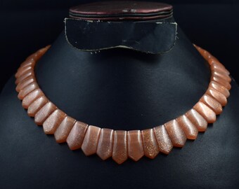 Moonstone Sunstone Beaded Fancy Necklace Choker Necklace, 14 Inch Gemstone