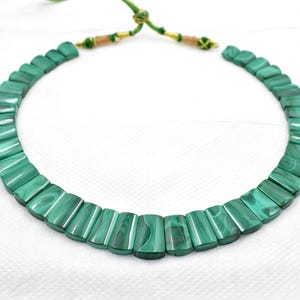 Natural Malachite Necklace – Genuine Gemstone Jewelry, Green Statement Choker, Handmade Gift for Her