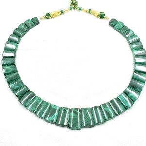 Natural Green Beaded Malachite Necklace Choker Style Necklace Top Quality Malachite Necklace Handmade Gemstone Necklace Healing Gemstone