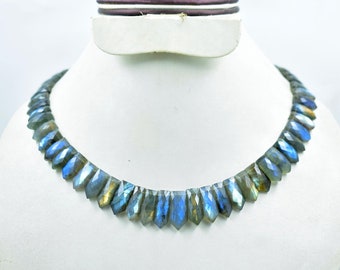 Labradorite Beaded Necklace Flashy Labradorite Necklace Choker Style Necklace Faceted Labradorite Necklace Charm Labradorite Necklace Layout