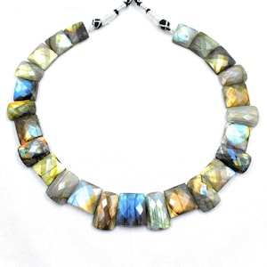 Labradorite Beaded Necklace Flashy Labradorite Necklace Choker Style Necklace Faceted Labradorite Necklace Charm Labradorite Necklace