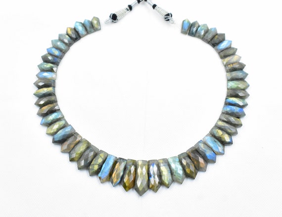 ラブラドライトネックレス チョーカースタイル 派手なラブラドライト