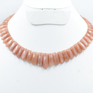 Charm Moonstone Necklace Peach Moonstone Beaded Necklace Choker Moonstone Necklace Peach Moonstone Layout Moonstone Necklace