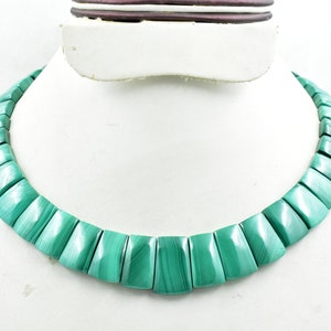 Malachite Necklace Green Malachite Choker Style Necklace Healing Malachite Layout Malachite Necklace Green Gemstone