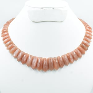 Moonstone Necklace Peach Moonstone Beaded Necklace Choker Moonstone Necklace Peach Moonstone Layout Moonstone Necklace  Natural Gemstone