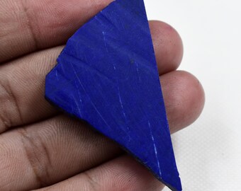 Royal Blue Lapis Lazuli Rough Slice, AAA Gemstone (57x30x7 mm)