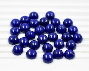 Natural 8 mm Lapis Lazuli Round Blue Lapis Lazuli Cabochones flat back lapis lazuli, cabochon, Both Sides Polished Lapis Lazuli