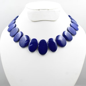Natural Lapis Lazuli Necklace , Royal Blue and Golden lapis lazuli Necklaces , Layout Necklace , Beaded Lapis Lazuli Necklace