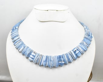 Owyhee Blue Opal Charm Necklace: Handmade Gemstone Statement Jewelry