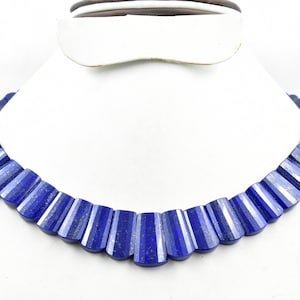 Natural Lapis Lazuli Faceted Necklace , Royal Blue lapis lazuli Necklaces , Layout Necklace , Beaded Lapis Lazuli Necklace , Handmade Lapis,