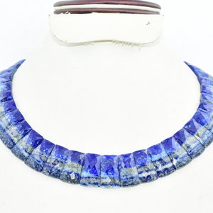 Natural lapis lazuli Faceted Necklace Lapis Lazuli Blue And White Colour Necklace Blue Lapis Lazuli Necklace Natura lapis lazuli Necklace