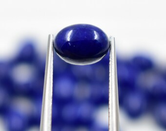 Natural 6X8 Lapis Lazuli Oval Blue Lapis Lazuli Cabochones flat back lapis lazuli, cabochon, Both Sides Polished Lapis Lazuli