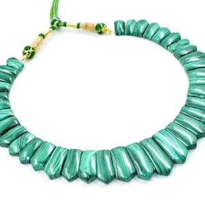 Malachite Necklace Green Malachite Choker Style Necklace Healing Malachite Layout Malachite Necklace Green Gemstone