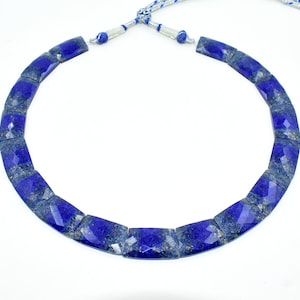 Natural lapis lazuli Faceted Necklace Lapis Lazuli Blue And White Colour Necklace Blue Lapis Lazuli Necklace Natura lapis lazuli Necklace