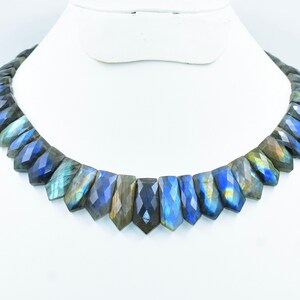 Labradorite Beaded Necklace Flashy Labradorite Necklace Choker Style Necklace Faceted Labradorite Necklace Charm Labradorite Necklace Layout