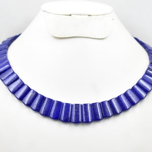 Natural Lapis Lazuli Necklace Blue Lapis Lazuli Necklace Choker Style Lapis Lazuli Necklace Layout Lapis Lazuli Necklace Royal Blue Color